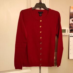 Grace Women's Red Buttoned Cashmere Sweater Size XS  NWT